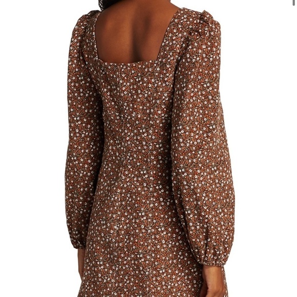 REVOLVE x FREE PEOPLE Call Me Cord Long puff Sleeve Snap front Mini new - Picture 13 of 13